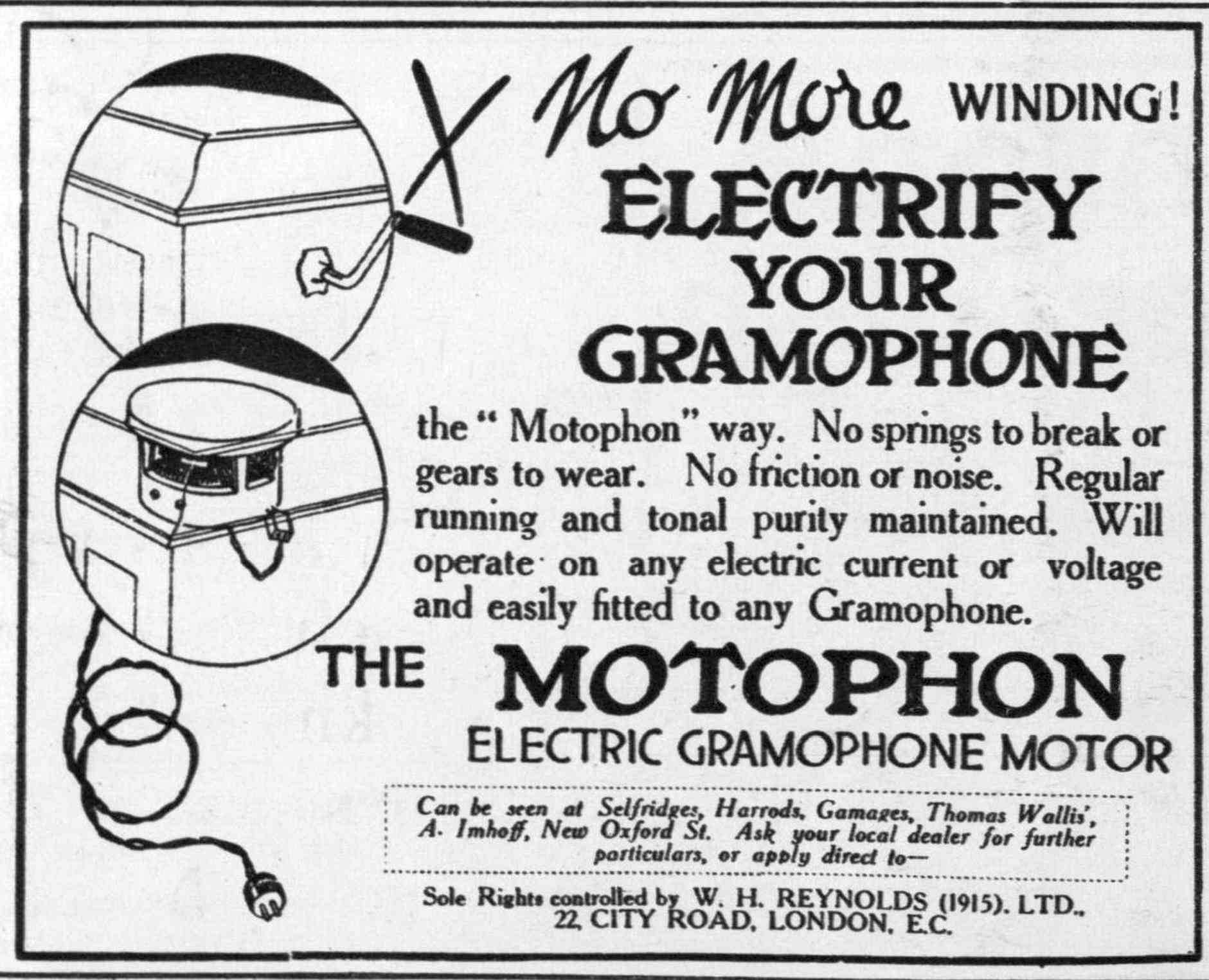 Advert electrify your gramophone